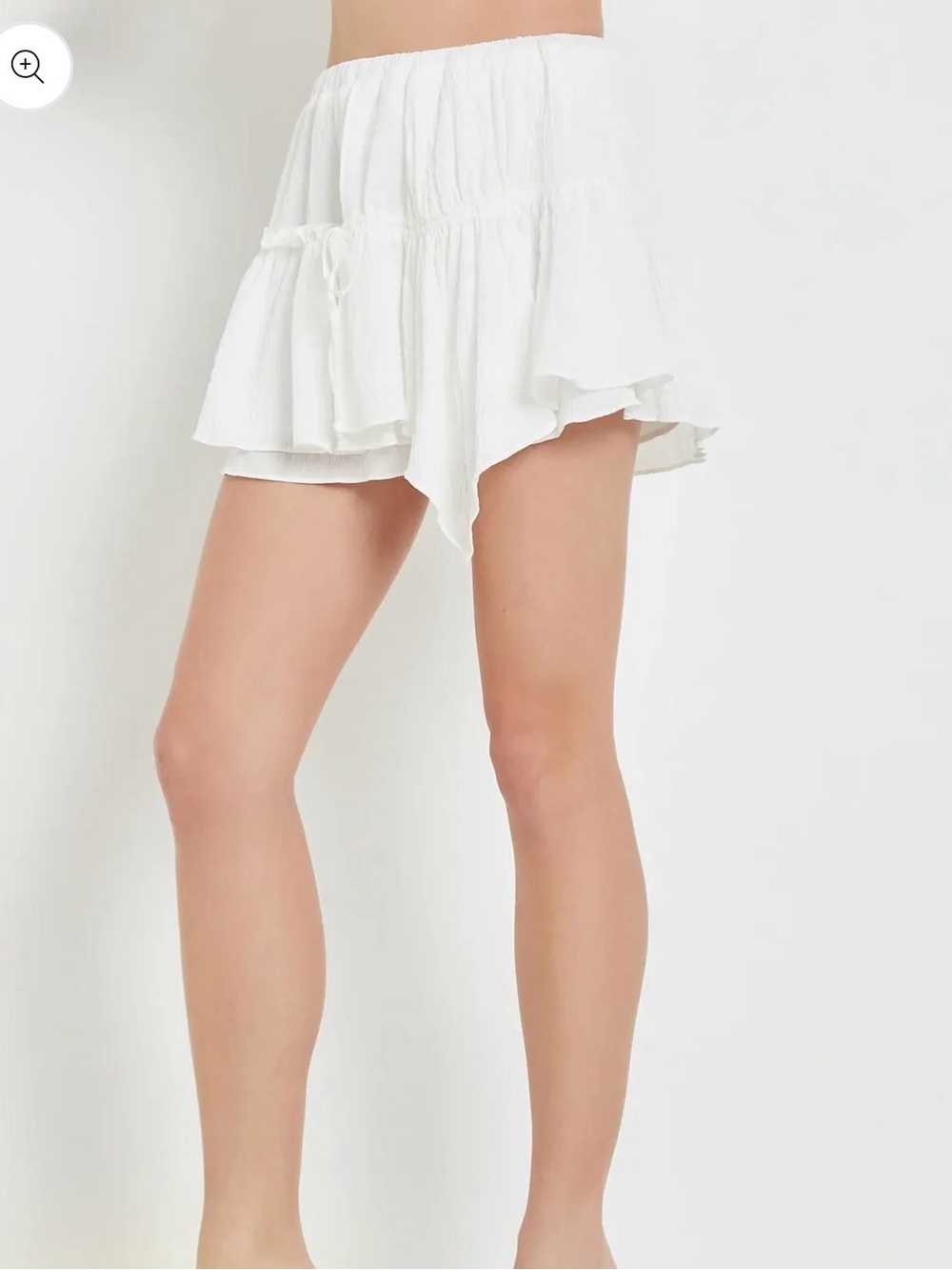Mustard Seed White Skorts with Flowy Pleats